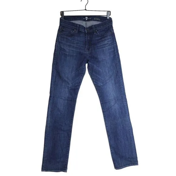 Mens 7 For All Mankind Slimmy Jeans in Faded Dark Indigo Size 28