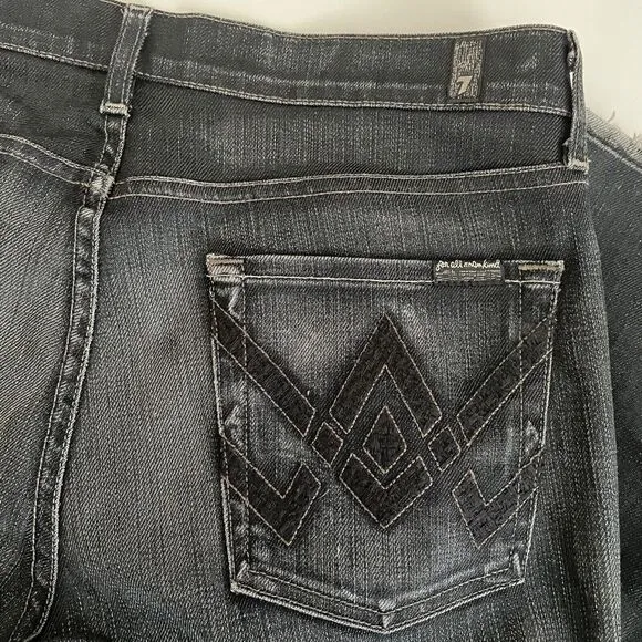 Seven 7 For All Mankind Jeans "A" Pkt Relaxed Size 34x34 Fly Button Dark Wash