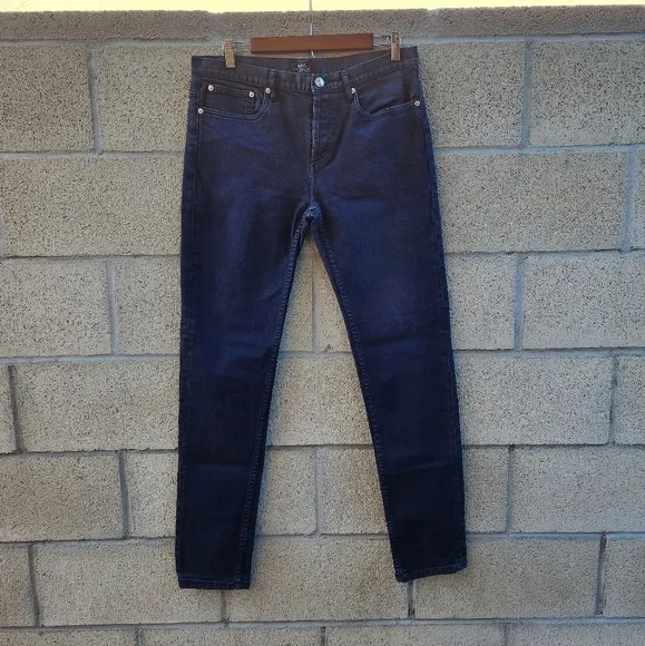 APC Petit Standard Jean Droit Etroit Naby Blue Wash Jeans Mens Size 32.