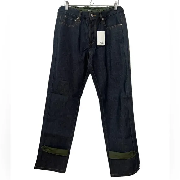 A.P.C. x Sacai Edition Indigo & Green Haru Jeans - Khaki. Size: M. NWT
          
      NWT