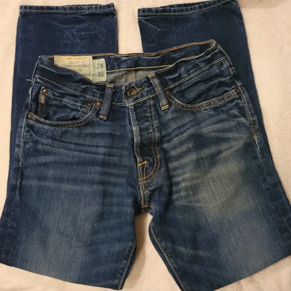 Abercrombie & Fitch Remsen Slim Straight Button Fly Dark Wash Jeans *sz 28/30*