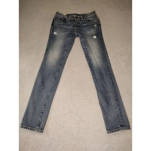 ABERCROMBIE & Fitch Super Skinny Jeans 30x32 button fly distressed classic denim