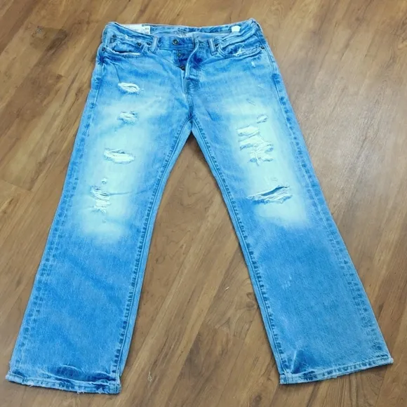 Abercrombie & Fitch vintage distressed grunge blue jeans flare leg