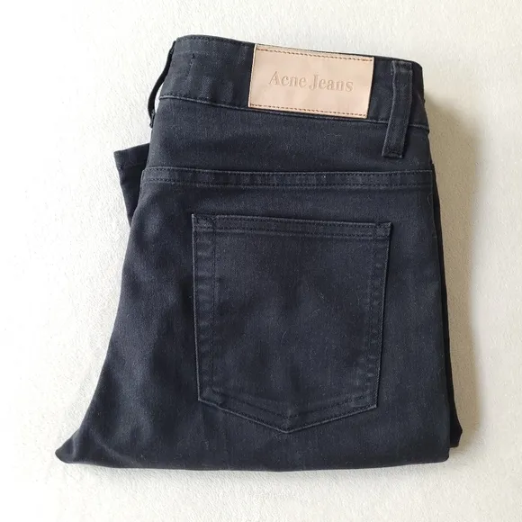 Acne Hex Black UPS Skinny Leg Black Denim Jeans SIZE 28X32