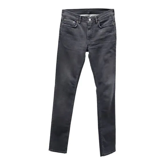 Acne Studios North Skinny Fit Jeans in Black Cotton Denim