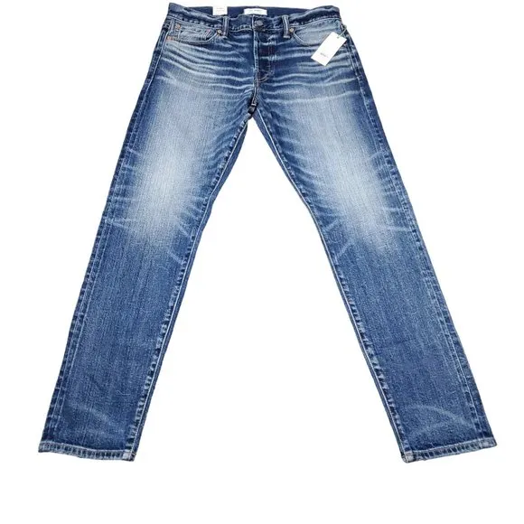 AE77 The Skinny Japanese Selvedge Jeans Blue Button Fly Denim Men's Size 30 x 30
          
      NWT