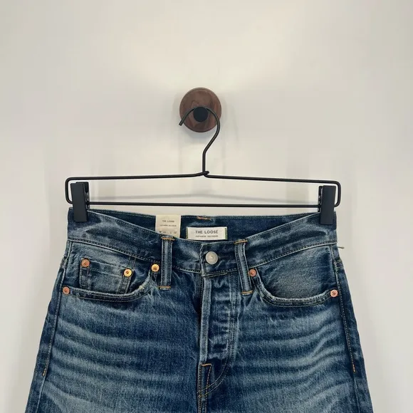 AE77 The Loose Japanese Selvedge Straight Whiskered Jeans
          
      NWT