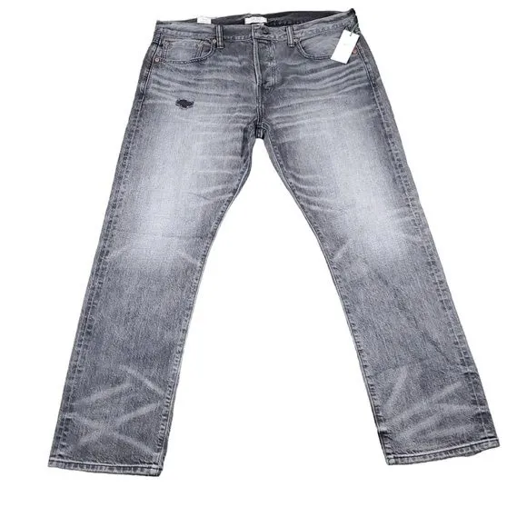 AE77 The Slim Japanese Selvedge Jeans Gray Button Fly Denim Men's Size 36 x 30
          
      NWT
