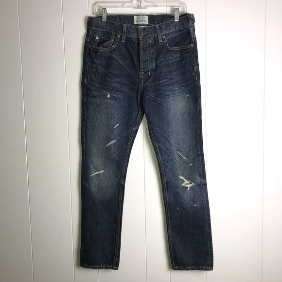 Aeropostale Straight Leg Denim Slough Blue Jeans Men’s Size 31 X 29 Distressed