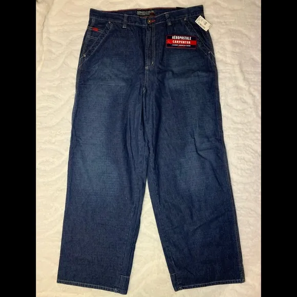 Aeropostale vintage utility Carpenter pants straight leg blue jeans SIZE 34/ 30
          
      NWT