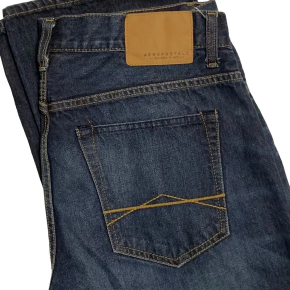 Aeropostale Straight Men's Denim Dark Blue Jeans Size 34/32