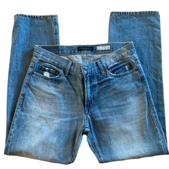 AEROPOSTALE MENS STRAIGHT LEG 5 POCKET ZIPPER BUTTON CLOSURE BLUE JEANS 30/30