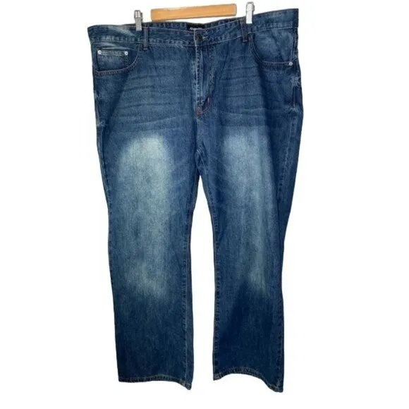 Aeropostale men’s jeans straight leg medium wash light distressing size 42/30