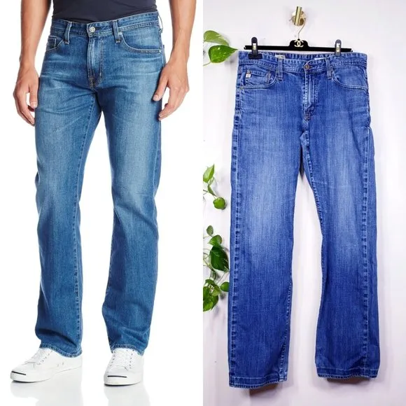 AG ADRIANO x THE PROTEGE Men Dark Blue Wash Denim Jeans 32 Classic Straight Leg