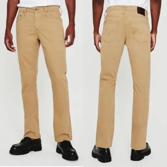 AG Adriano Goldschmied men’s 35 x 32‎ Everett in Latte Khaki slim straight pants