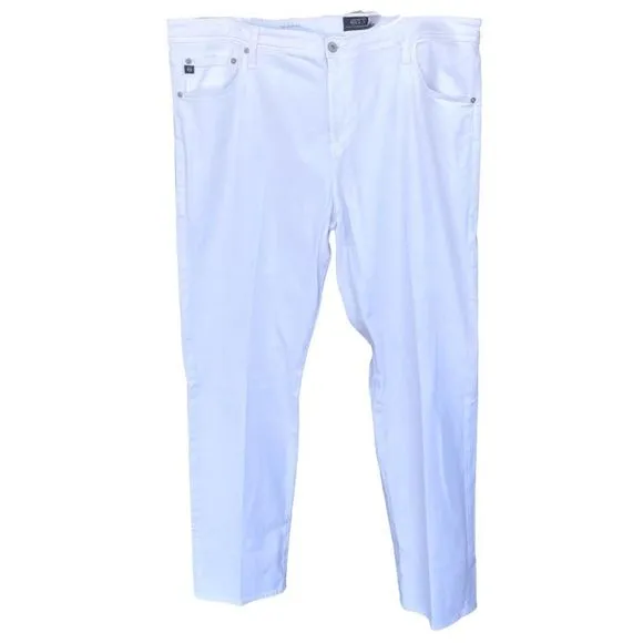 AG Adriano Goldschmied Mens Sz 42x32 White The Graduate Tailored Leg Twill Jean