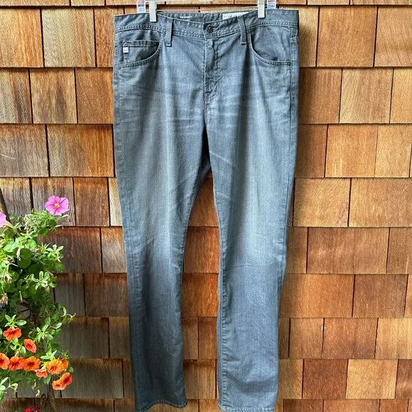 EUC AG Adriano Goldschmeid The Everett Slim Straight Gray Jeans - Men's 36R