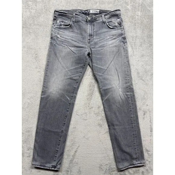 Adriano Goldschmied AG-ED Denim‎ Jeans Men Gray Measured 37x31 Faded Distressed