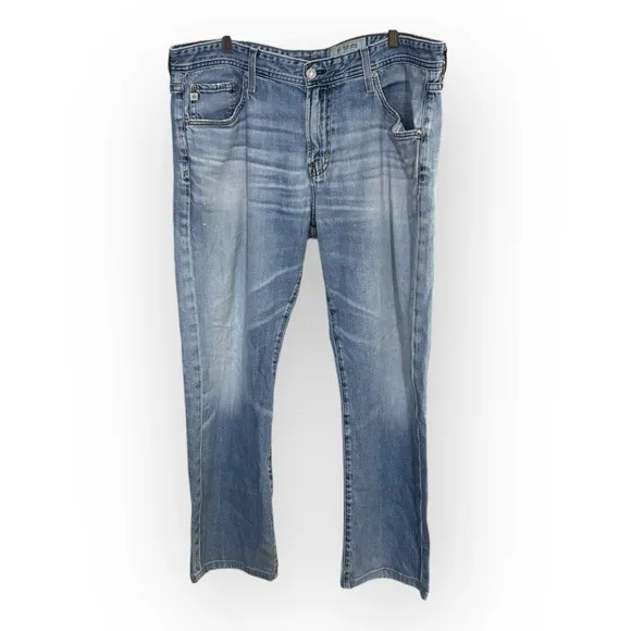 Ag Adriano Goldschmied Blue Straight Jeans with Natural Fading