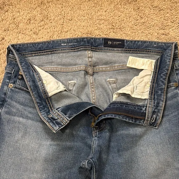 Ag Adriano Goldschmied Slim Blue Jeans with Premium Denim
