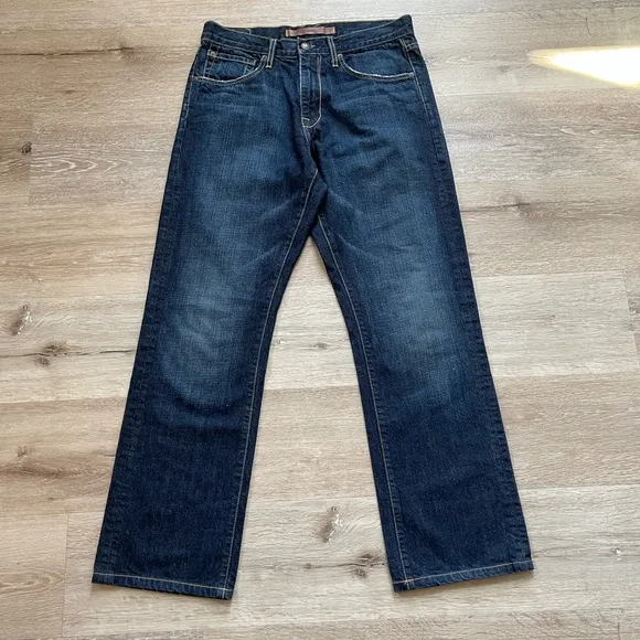 AGAVE JEAN WATERMAN RELAXED STRAIGHT FIT SIZE 31 DARK BLUE WASH