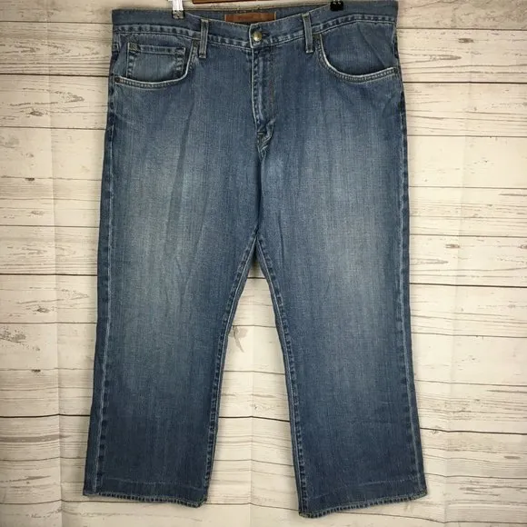 Agave Denim Mens Gringo Blue Jeans 40x28 Cotton Poly Stretch Boot Fit Straight