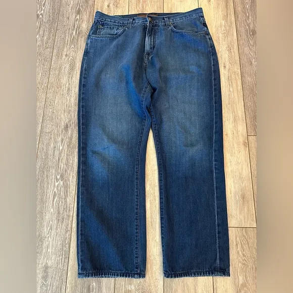 Agave Denimsmith Waterman Relaxed Straight Sandspit Supima Dark Jeans Size 36