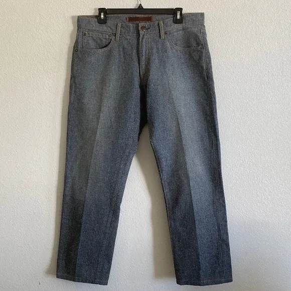 AGAVE Men’s Indigo Glen Plaid Rocker Jeans Size 36 NWOT