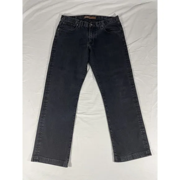 Agave Jeans Mens 35x30 Black Gringo Classic Straight Leg Faded Cotton Denim