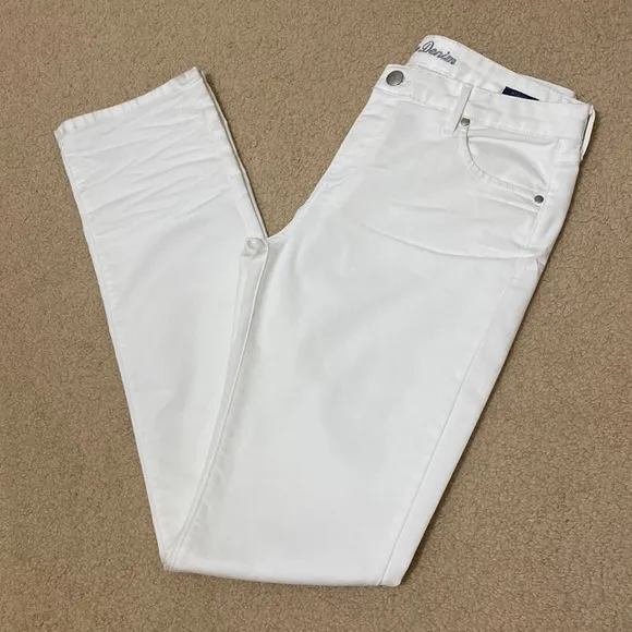 NWOT AGAVE Denim by Lauren Shafer Athena Relaxed Straight White Jean Pants