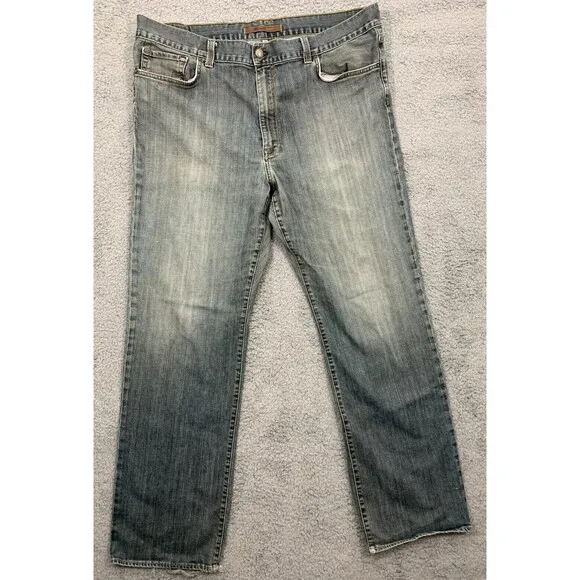 Agave Denim 46 / 36 Long Denim Blue Jeans Fraying Distressed Loose Baggy Pockets
