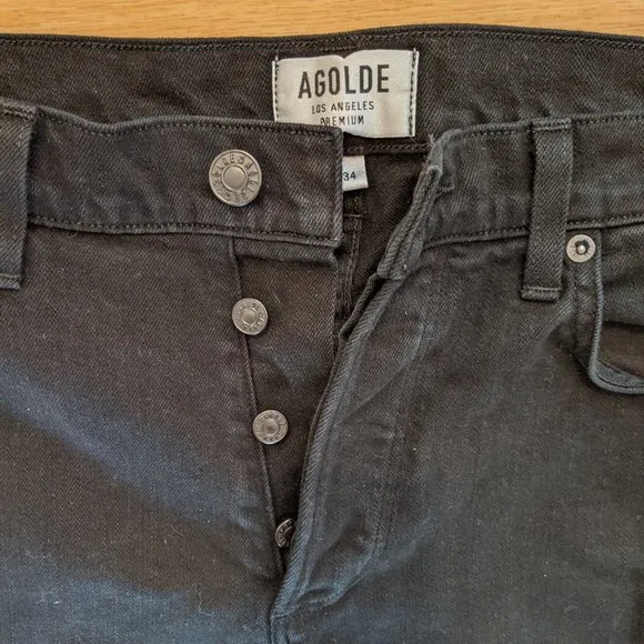 Agolde - Skinny Jean Black Raw Hem