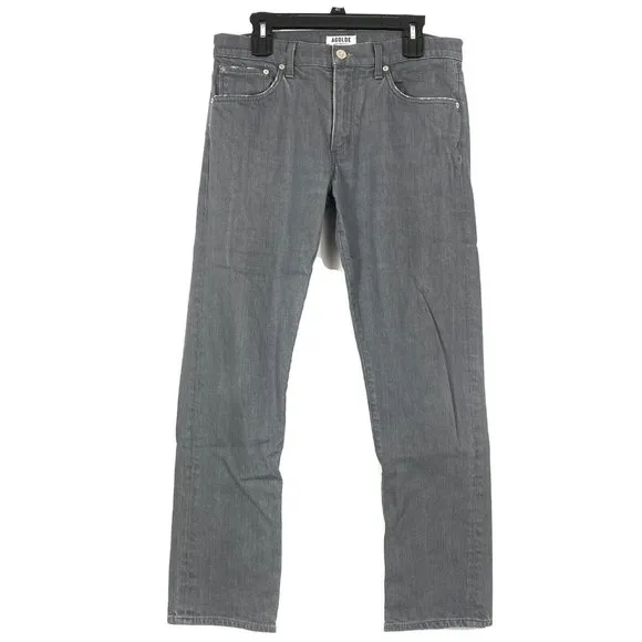 AGOLDE Mens Gray Wash Slim Straight Denim Jeans