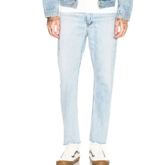 Agolde Men's Cut Off Hero Cotton Distressed Jeans in Vale Sz 36