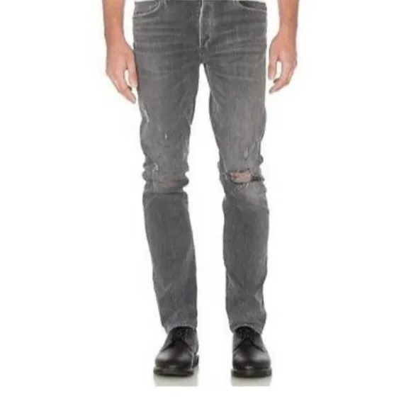 New Agolde Bowery Men's Super Skinny Distressed Whiskered Ripped Jeans Size 31
          
      NWT