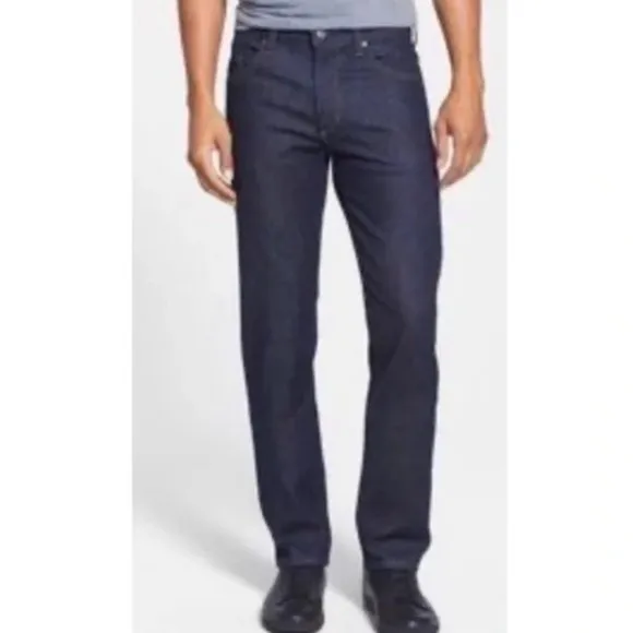 AGOLDE Men’s Union Slim Bradley Button fly Raw Dark Wash Jeans Size 33
