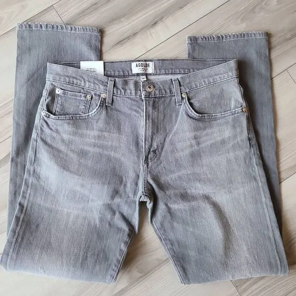 Agolde NWT Men's Premium Slim Fit Distressed Jeans Gray sz 33
          
      NWT