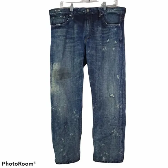 AGOLDE Men's Slim Fit Denim Jeans Distressed Destroyed Size 38 W x 28 L