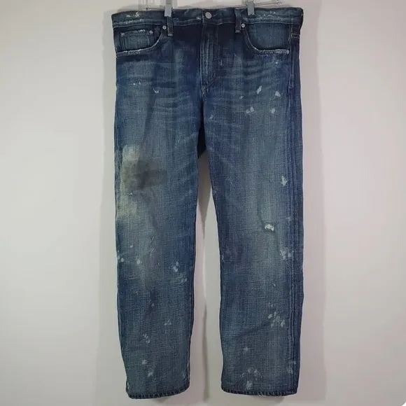 Mens AGOLDE Slim Fit Distressed Paint Splatter Jeans