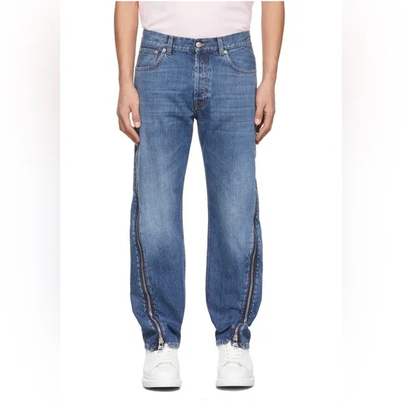 ALEXANDER MCQUEEN
Blue Washed Zip Jeans Sz 52 (US 36)
          
      NWT