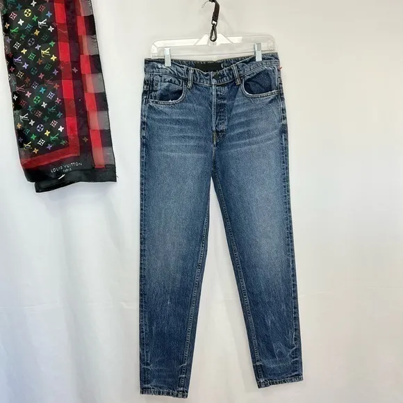 ALEXANDER WANG Jeans Indigo Stone Washed Blue Lightly Distressed Mens 30” waist