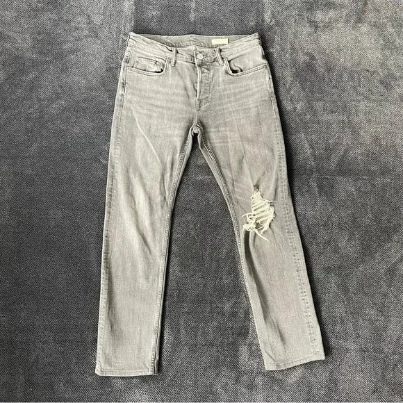 All Saints Reed Straight Fit Distressed Mens Jeans Size 31