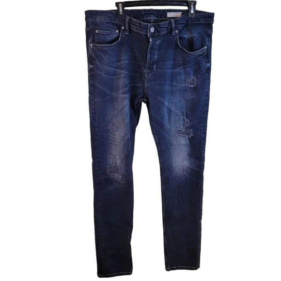 All Saints mens Cigarette Damaged jeans - 38 x 32.         L109