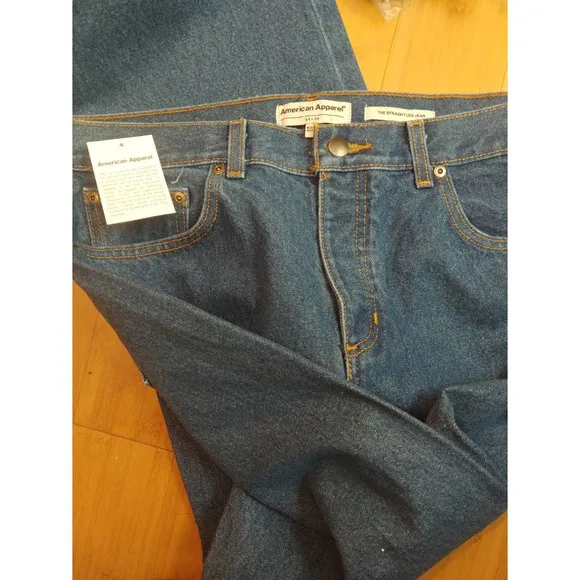 American Apparel Men's Straight Leg Jeans 34x34 Medium Wash NWT
          
      NWT