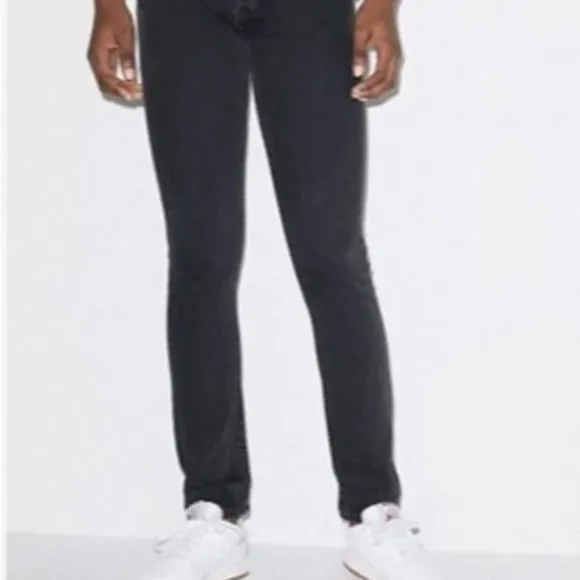 American Apparel black skinny jeans men s.30 EUC button closure