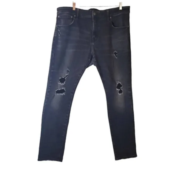 American Eagle Outfitters Mens 42x32 Skinny Jeans Blue Flex Distressed Denim