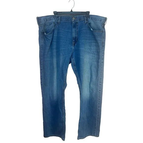 American Eagle Relaxed Straight Leg‎ Blue Denim Distressed Men 44x32