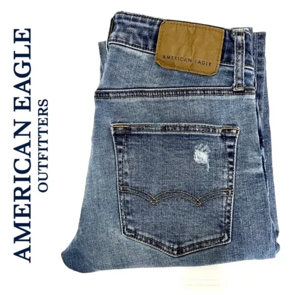 American Eagle Flex Original Straight Distressed Jeans 28x32