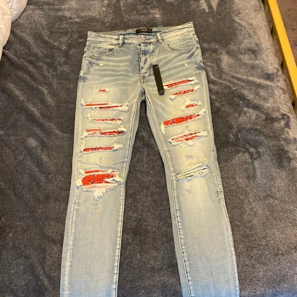 Amiri Bandana Thrasher skinny jeans