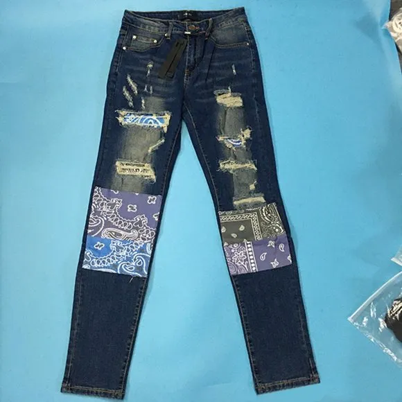 Amiri Vintage Artpatch Skinny Blue Jeans